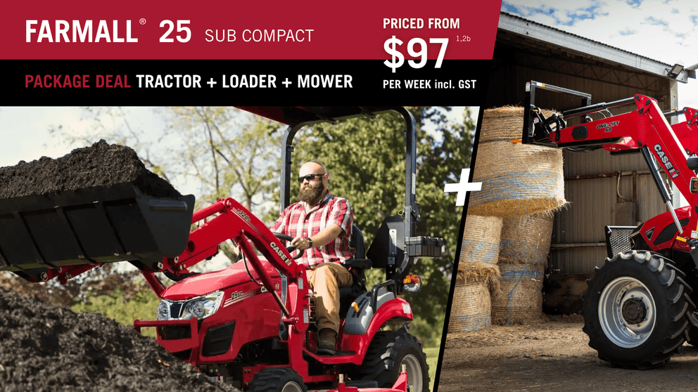 Case IH Farmall 25SC Compact Tractor and Backhoe Finance Package
