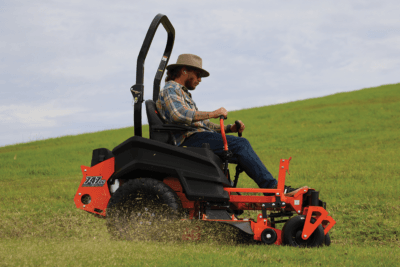 Bad Boy Maverick cutting grass