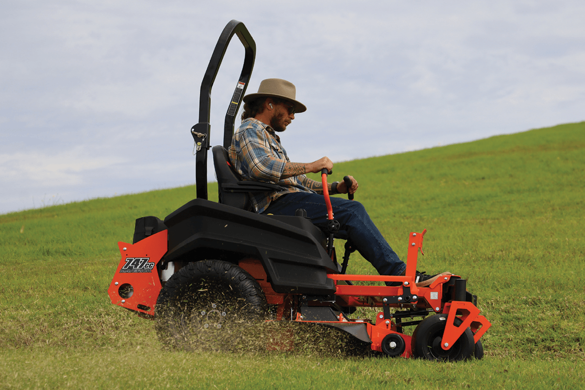 Bad Boy Maverick cutting grass